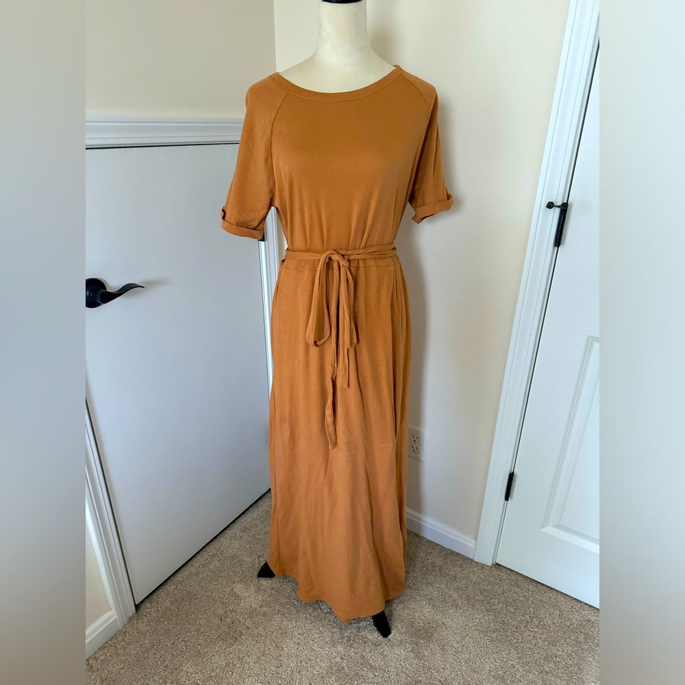 NEW Elizabeth and James Welles Belted Cotton Jersey Maxi Dress